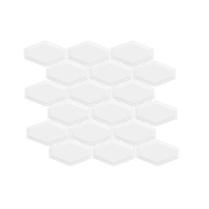 White Elongated Hexagon - ceramic tile